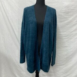 LOFT cardigan in teal color, extra long, super soft material, size Large